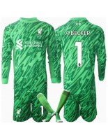 Otroške Nogometnih dresov Liverpool Alisson Becker #1 Vratar Gostujoči 2024-25 Dolgi rokavi (+ hlače)